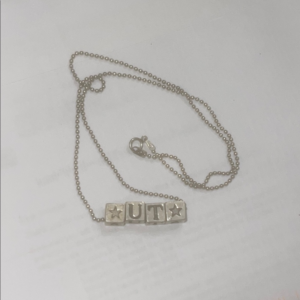 ( SOLD)925 Silver UT necklace